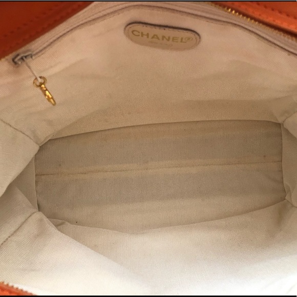 ❌SOLD!!Chanel CC Gorgeous Orange Leather Chain Bag - Picture 6 of 7